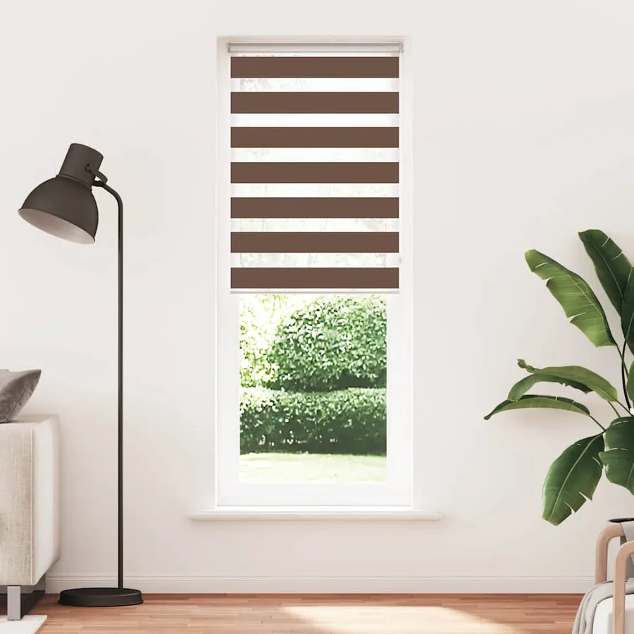 Store zèbre marron 80x230 cm largeur du tissu 75,9 cm polyester - 2