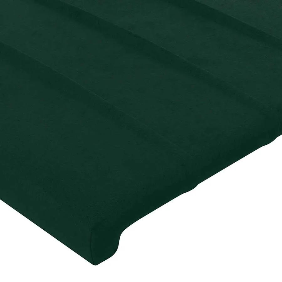 Cadre de lit sans matelas vert foncé 160x200 cm velours - 10