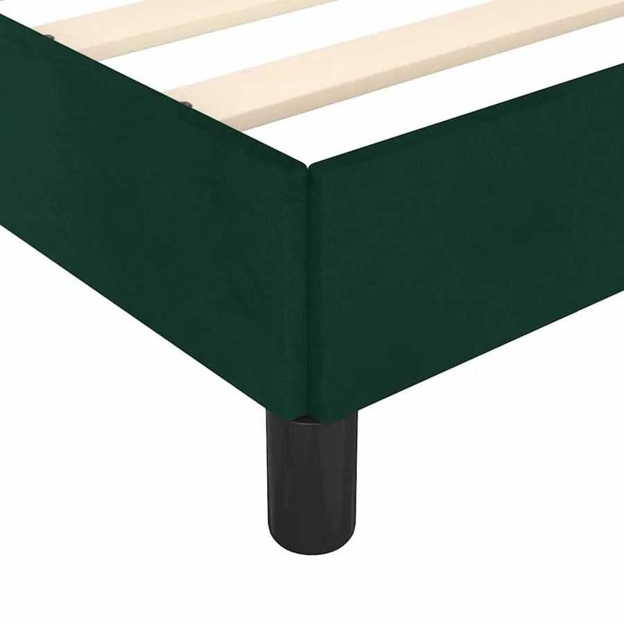 Cadre de lit sans matelas vert foncé 160x200 cm velours - 9
