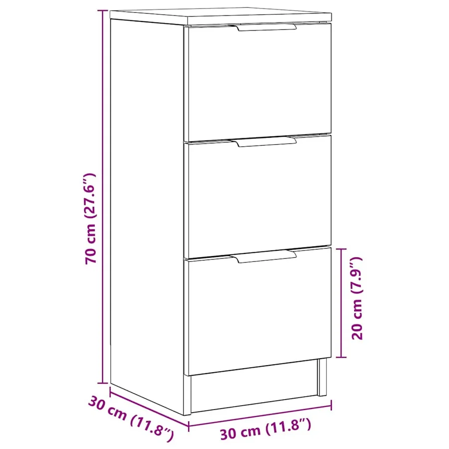 Buffets 2 pcs chêne artisanal 30x30x70 cm bois d'ingénierie - 13