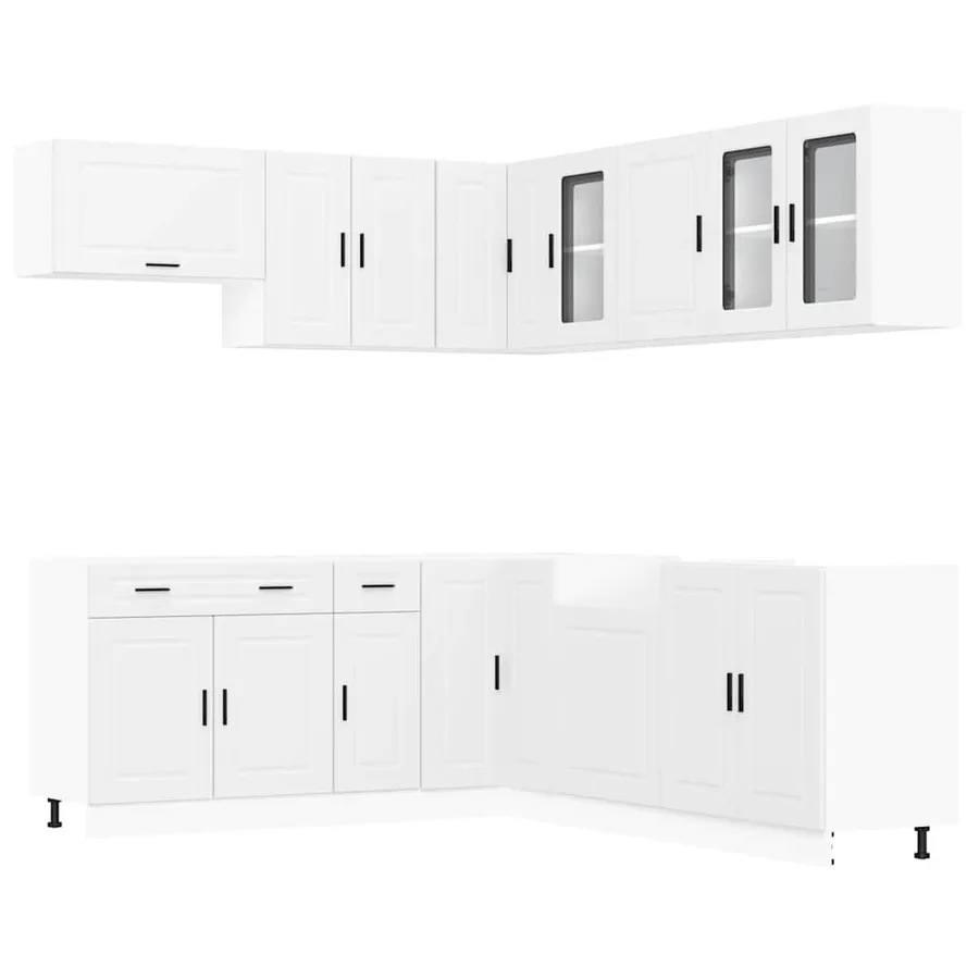 Ensemble d'armoires cuisine 11pcs Porto blanc bois d'ingénierie - 2