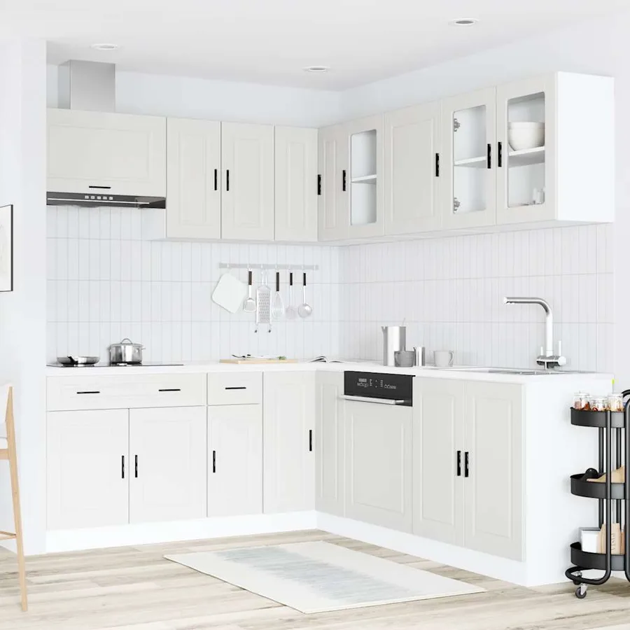 Ensemble d'armoires cuisine 11pcs Porto blanc bois d'ingénierie - 3