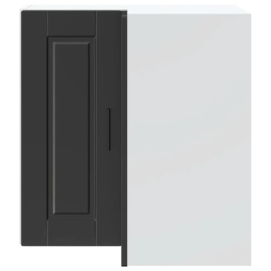 Armoire d'angle murale de cuisine Porto noir bois d'ingénierie - 4