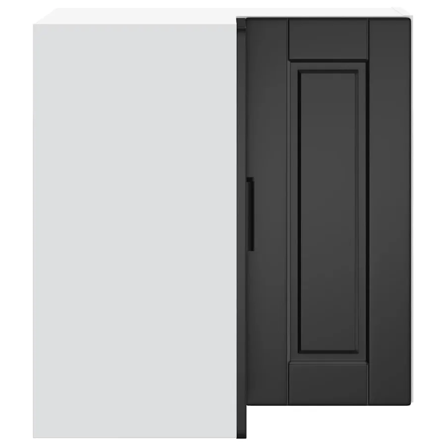 Armoire d'angle murale de cuisine Porto noir bois d'ingénierie - 6