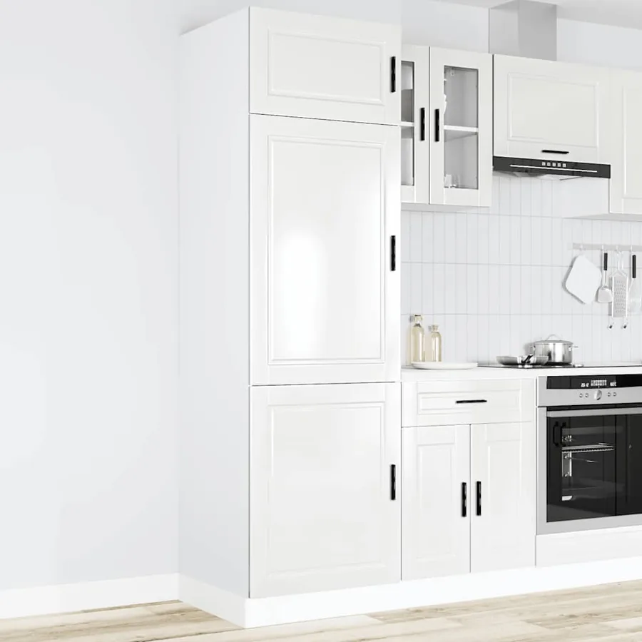 Armoire de cuisine Porto blanc brillant bois d'ingénierie