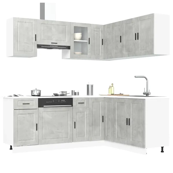 Ensemble d'armoires de cuisine 11 pcs Porto bois d'ingénierie