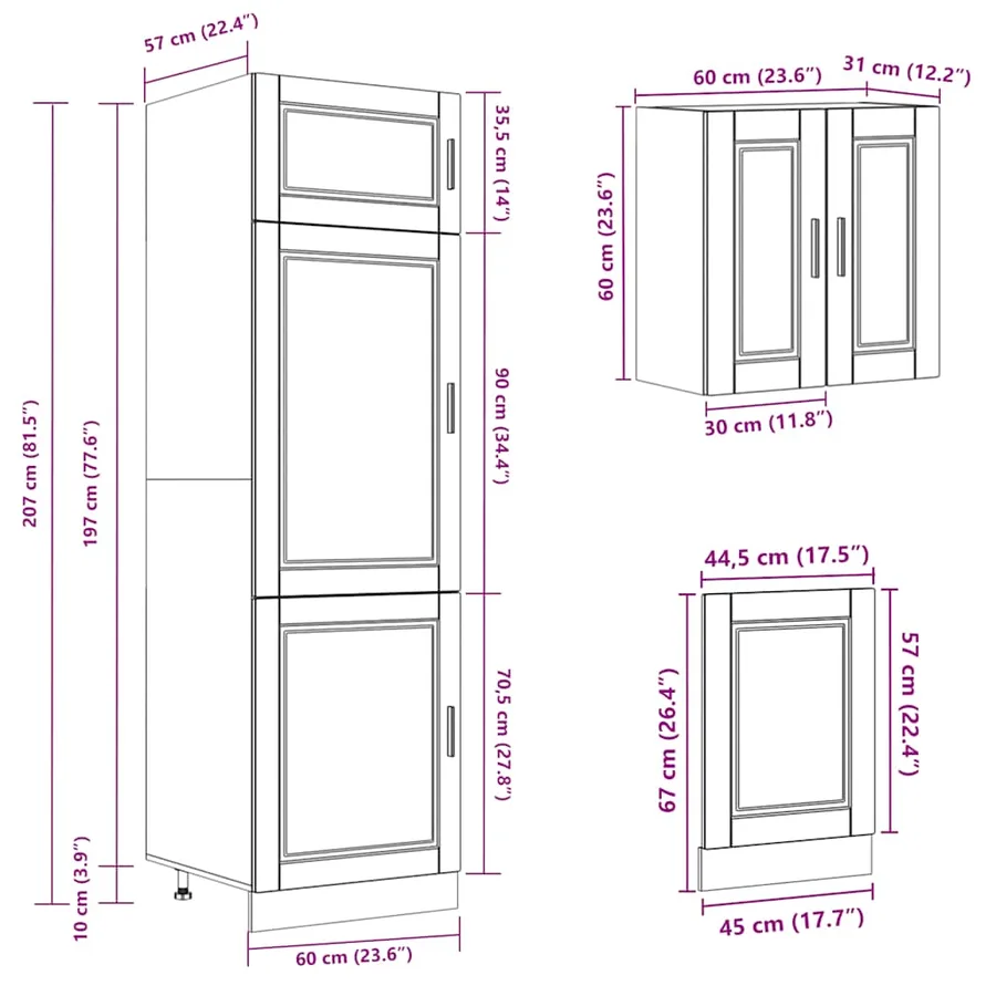 Ensemble d'armoires de cuisine 8 pcs Kalmar bois d'ingénierie - 10