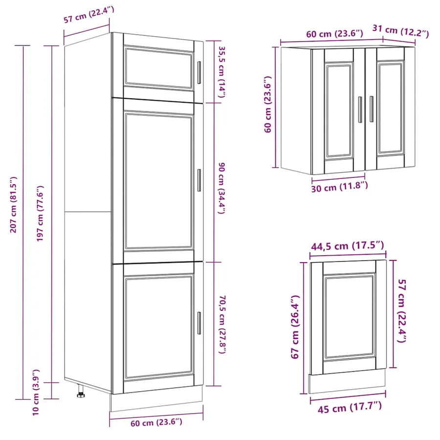 Ensemble d'armoires de cuisine 8 pcs Kalmar bois d'ingénierie - 10