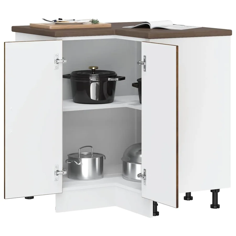 Armoire d'angle de cuisine Porto chêne fumé bois d'ingénierie - 4