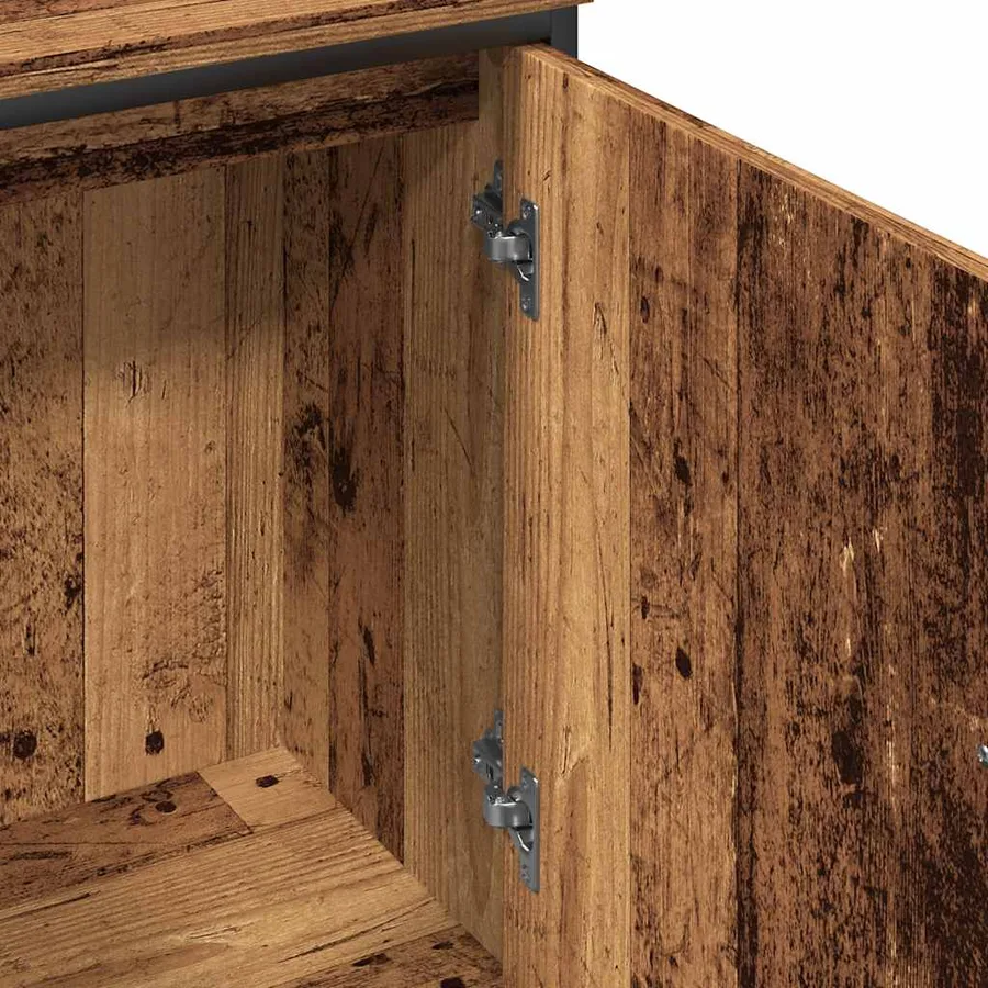 Armoire lavabo vieux bois 80x30x60 cm bois d'ingénierie - 9