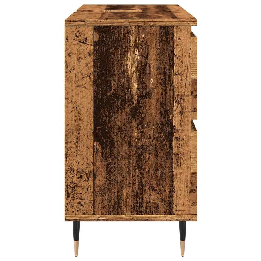 Armoire de salle de bain vieux bois 80x33x60 cm bois ingénierie - 5