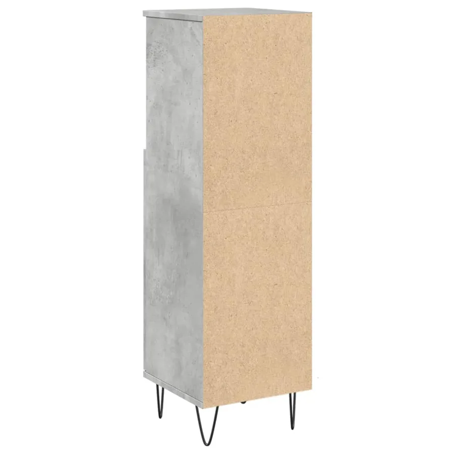 Armoire de salle de bain gris béton 30x30x100 cm - 6