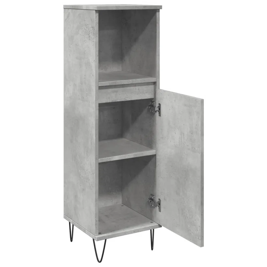 Armoire de salle de bain gris béton 30x30x100 cm - 7