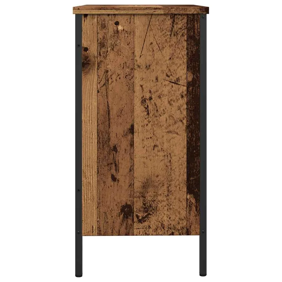 Armoire lavabo vieux bois 60x30x60 cm bois d'ingénierie - 6