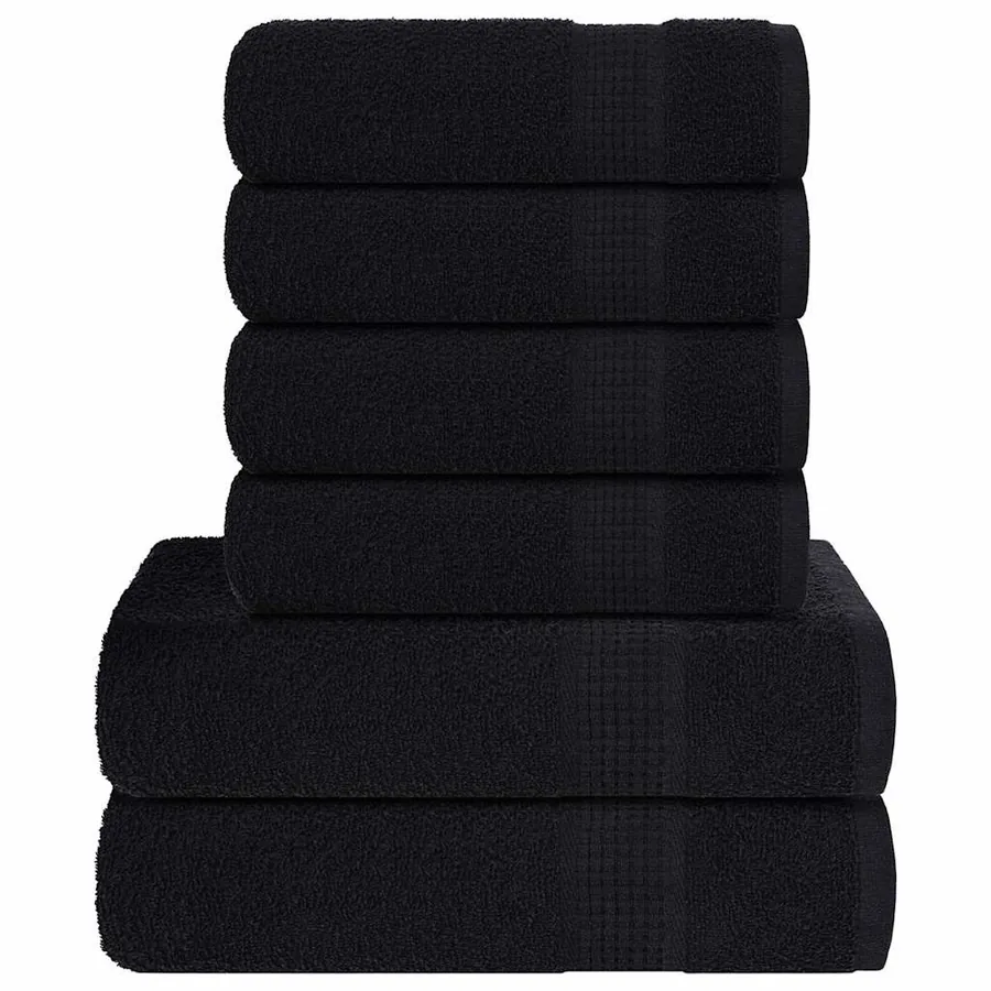 Ensemble de serviettes FROGN 6 pcs noir 360 g/m²