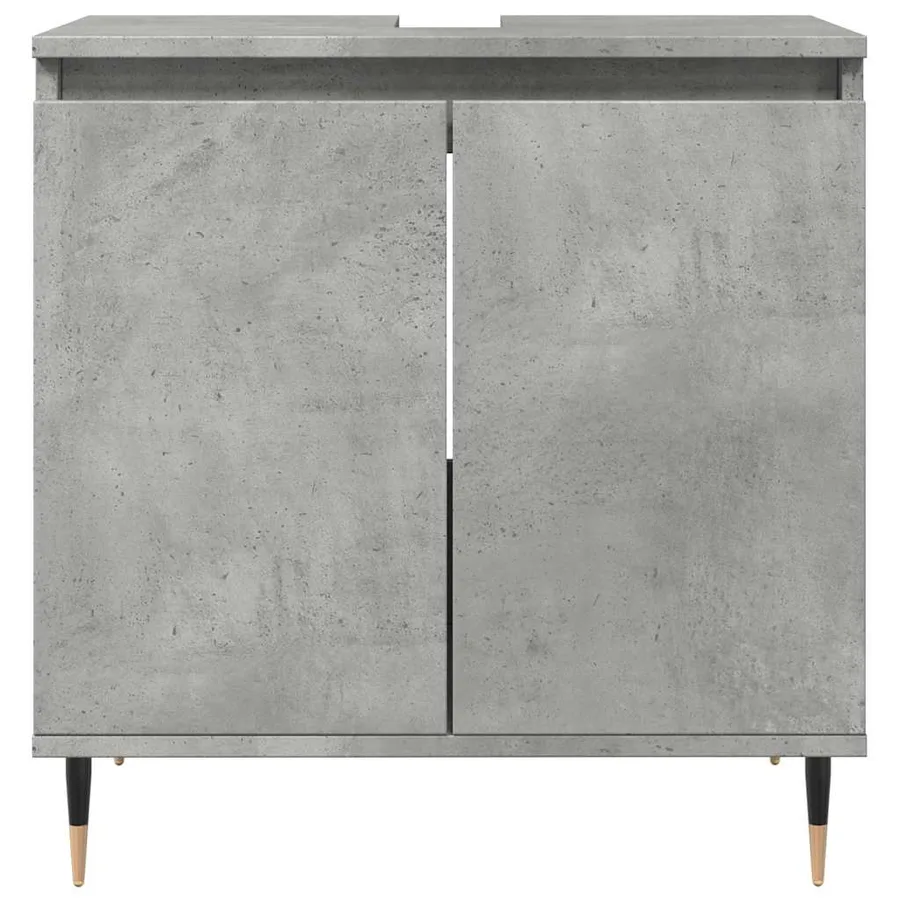 Armoire de bain gris béton 58x33x60 cm bois d'ingénierie - 4