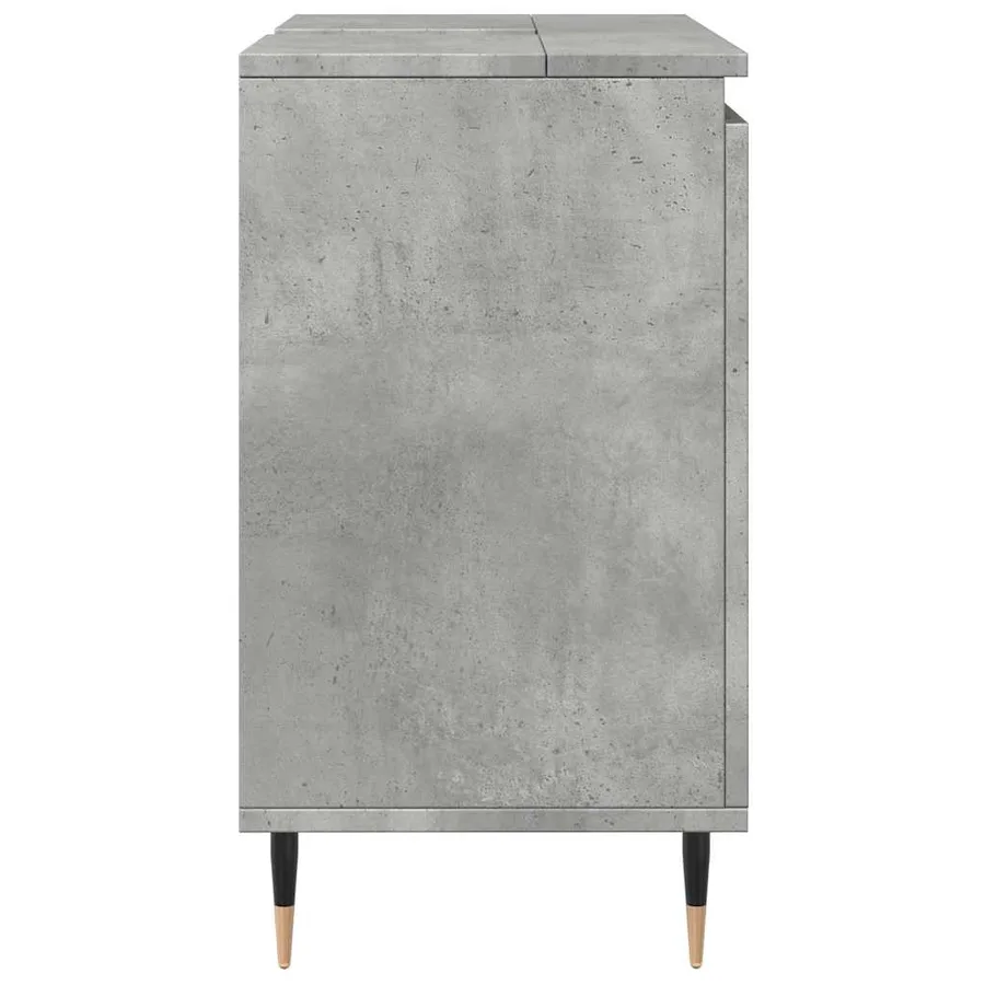 Armoire de bain gris béton 58x33x60 cm bois d'ingénierie - 5