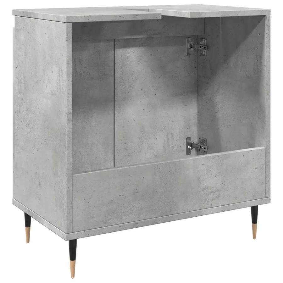 Armoire de bain gris béton 58x33x60 cm bois d'ingénierie - 6