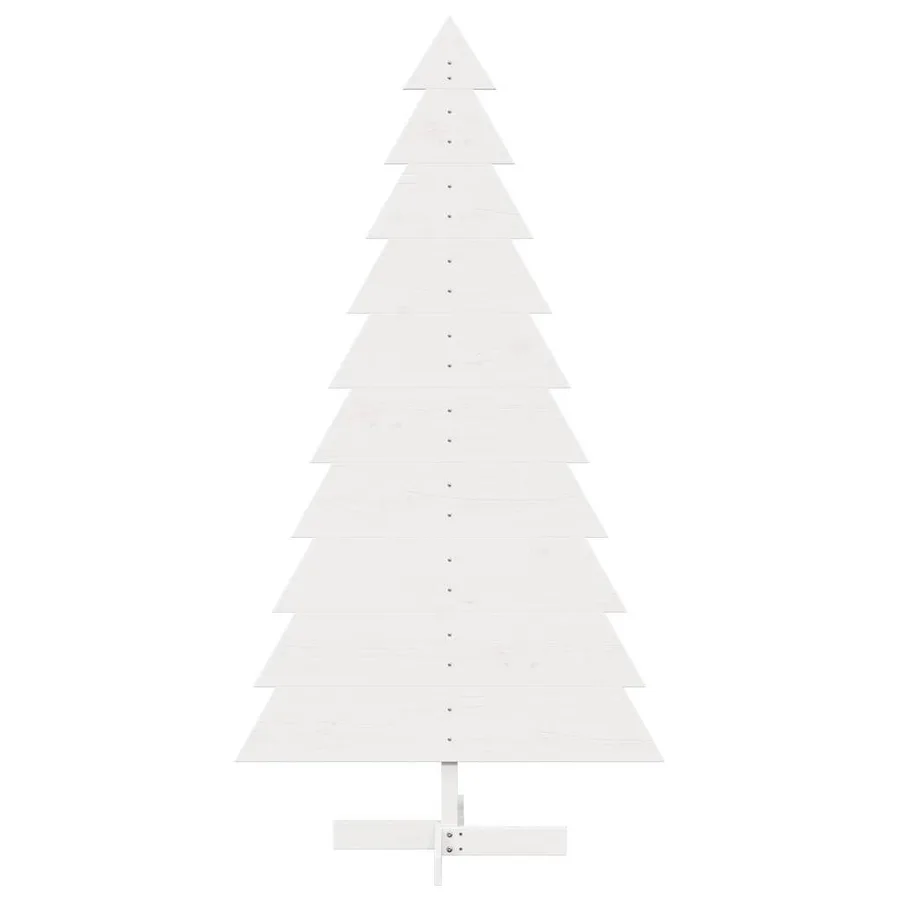 Arbre de Noël en bois pour décoration blanc 180 cm pin massif - 3