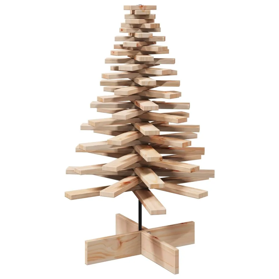 Arbre de Noël en bois pour décoration 100 cm bois massif de pin - 2