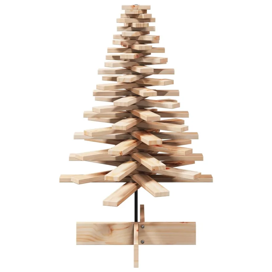 Arbre de Noël en bois pour décoration 100 cm bois massif de pin - 3