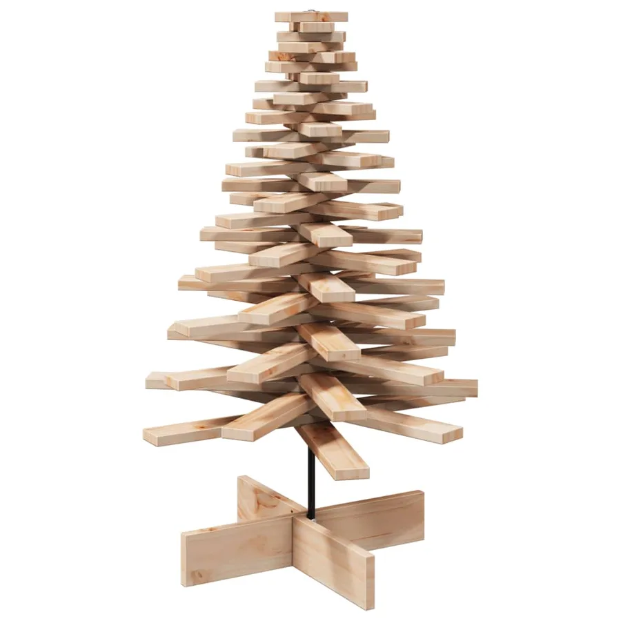 Arbre de Noël en bois pour décoration 100 cm bois massif de pin - 5