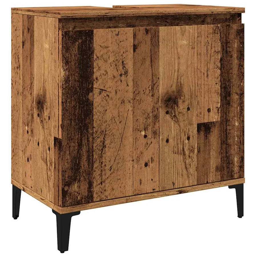 Armoire d'évier vieux bois 58x33x60 cm bois d'ingénierie - 2