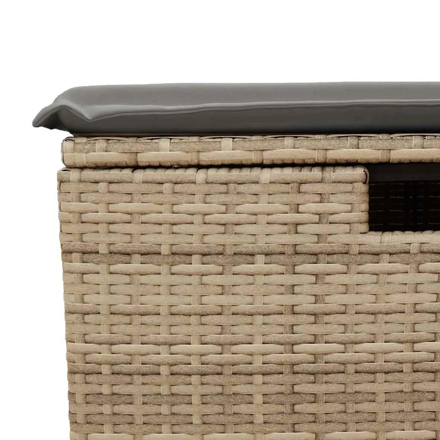 Salon de jardin avec coussins 8 pcs beige résine tressée - 14