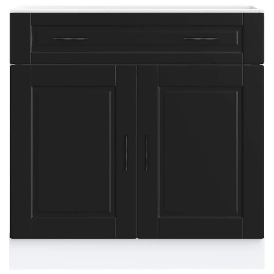 Armoire de cuisine Porto noir bois d'ingénierie - 4