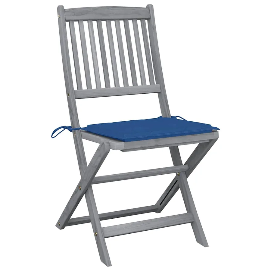 Chaises pliables d'extérieur lot de 4 et coussins Bois d'acacia - 2