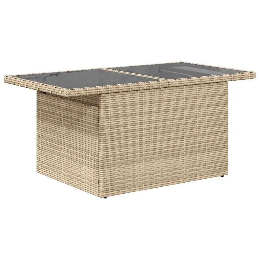 Salon de jardin avec coussins 8 pcs beige résine tressée - 7