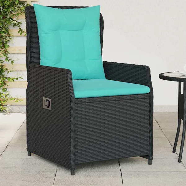 Chaises de jardin inclinables lot de 2 noir résine tressée