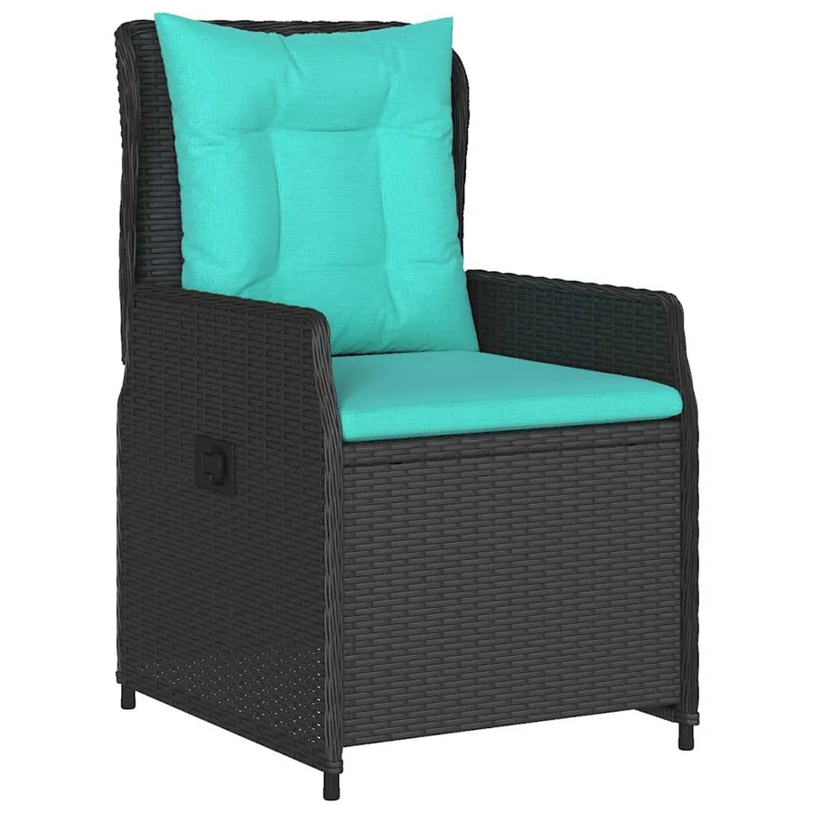 Chaises de jardin inclinables lot de 2 noir résine tressée - 4