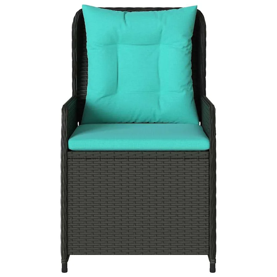 Chaises de jardin inclinables lot de 2 noir résine tressée - 5