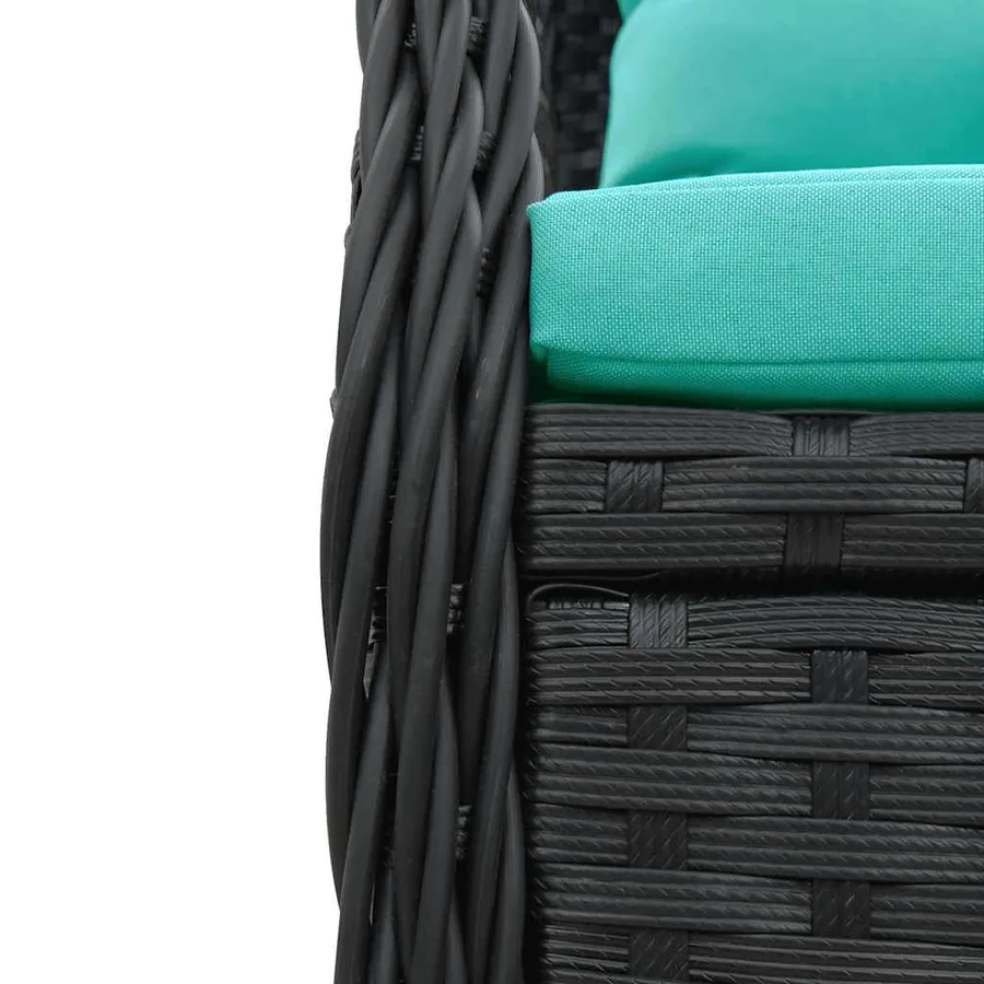 Chaises de jardin inclinables lot de 2 noir résine tressée - 9