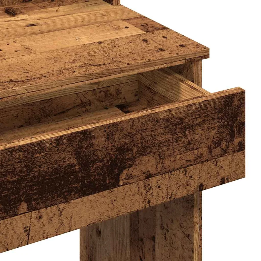 Coiffeuse avec lumières LED vieux bois 96x40x142 cm - 11