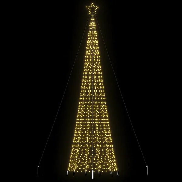 Sapin de Noël à LED avec piquets 1534 LED blanc chaud 500 cm