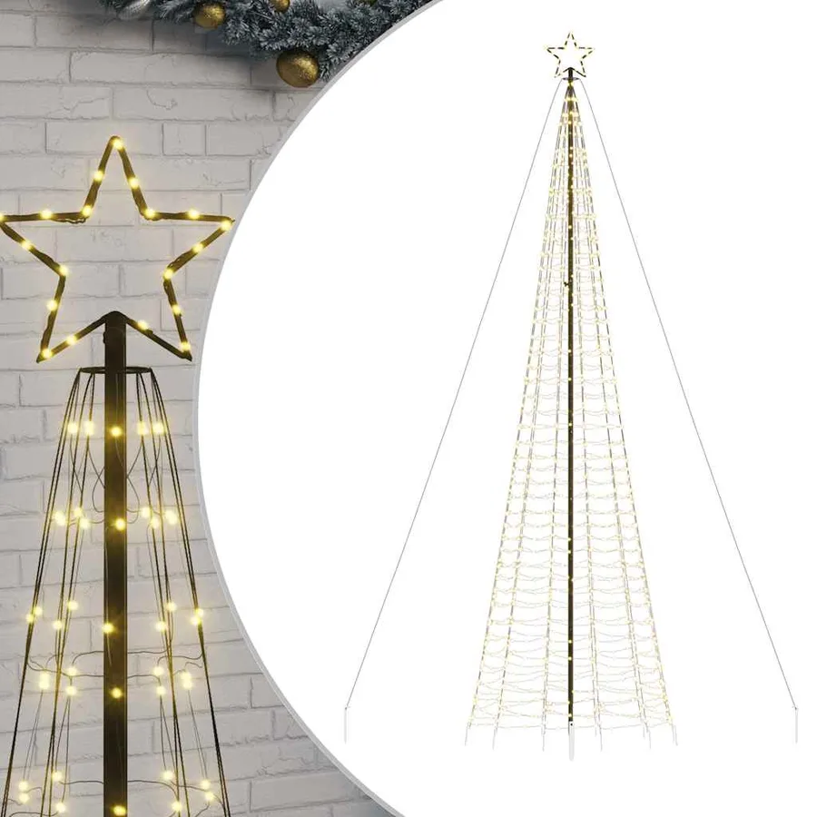 Sapin de Noël à LED avec piquets 1534 LED blanc chaud 500 cm - 2