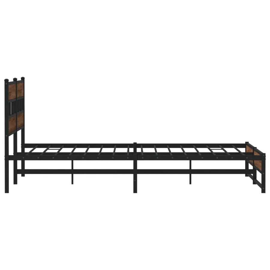 Cadre de lit en métal sans matelas chêne marron 180x200 cm - 5