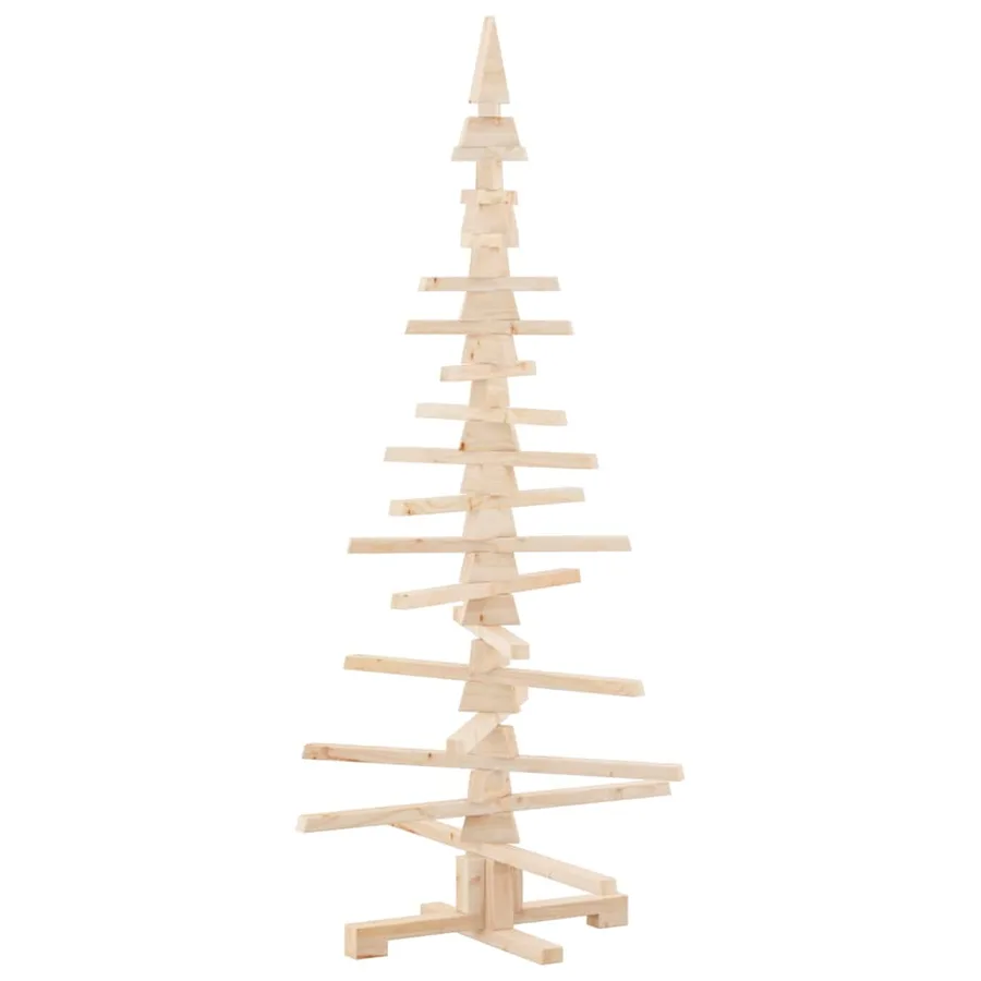 Sapin de Noël en bois pour décoration 150 cm Bois de pin massif - 2