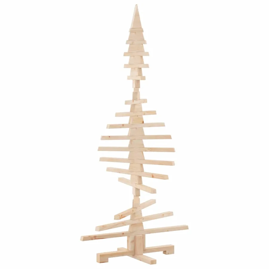 Sapin de Noël en bois pour décoration 150 cm Bois de pin massif - 6