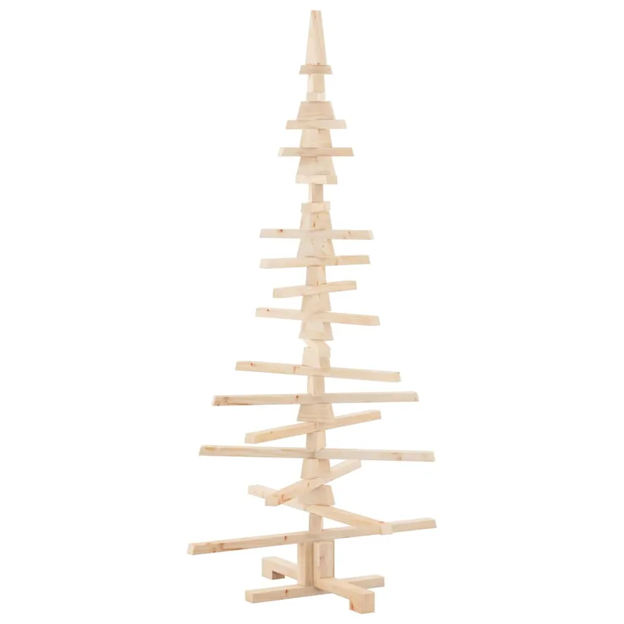 Sapin de Noël en bois pour décoration 150 cm Bois de pin massif - 8