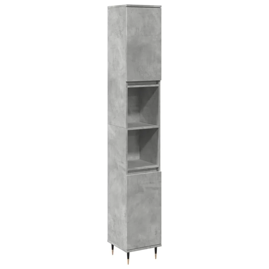 Armoire de salle de bain gris béton 30x30x190 cm - 2