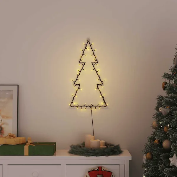 Lumières de Noël silhouette d'arbre de Noël 80 LED blanc chaud