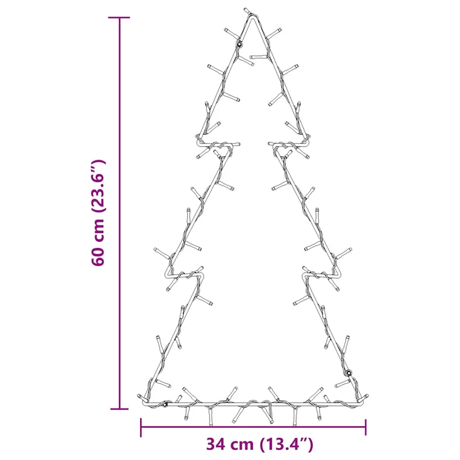 Lumières de Noël silhouette d'arbre de Noël 80 LED blanc chaud - 8