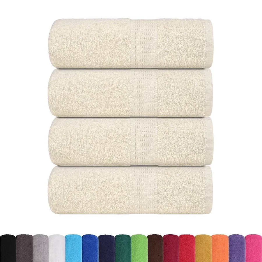 Serviettes de toilette FROGN 4 pièces Crème 30x30 cm 360 g/m² - 2