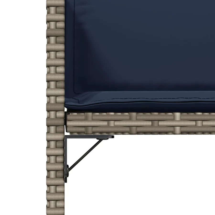 Chaises de jardin avec coussins lot de 4 gris résine tressée - 9