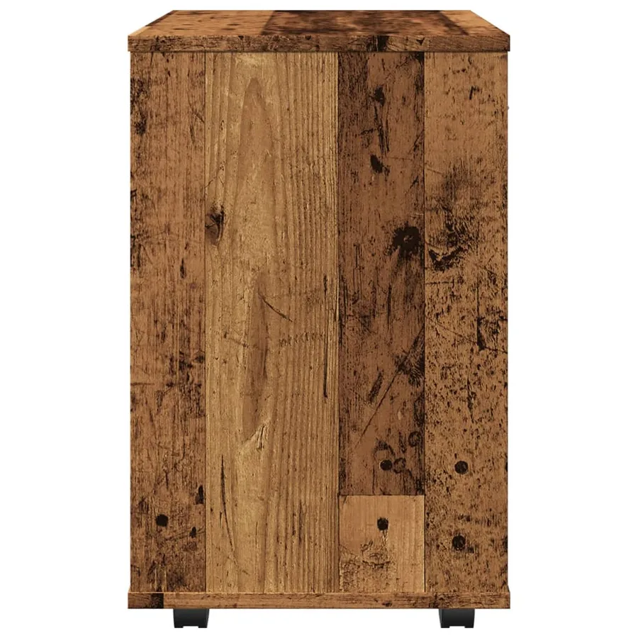 Armoire à roulettes vieux bois 46x36x59 cm bois d'ingénierie - 6