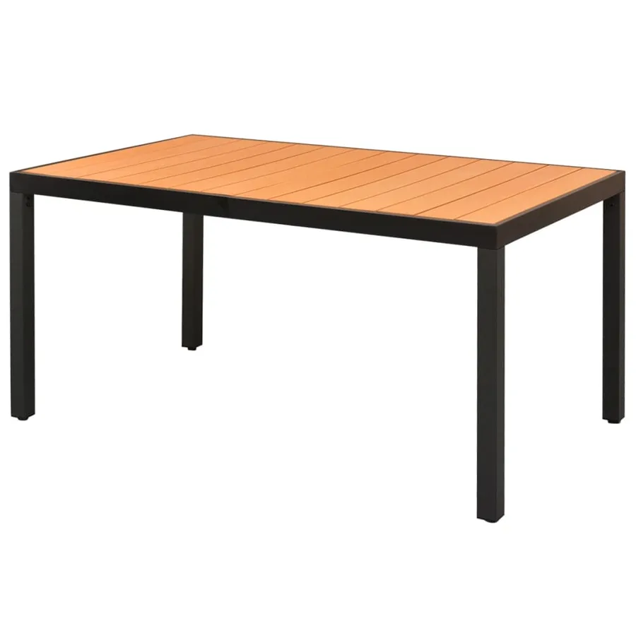 Ensemble à manger de jardin 5pcs PVC résine tressée noir marron - 3