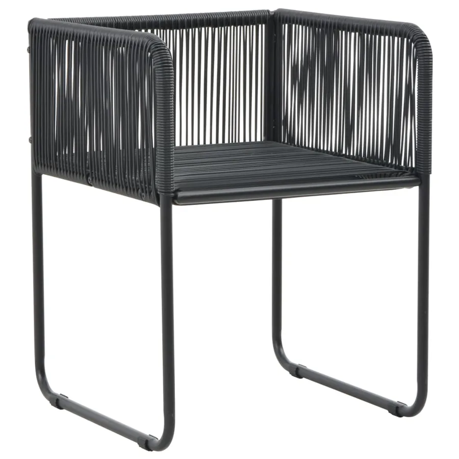 Ensemble à manger de jardin 5pcs PVC résine tressée noir marron - 6